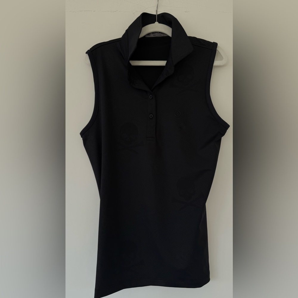 G/FORE Black Sleeveless Golf Shirt